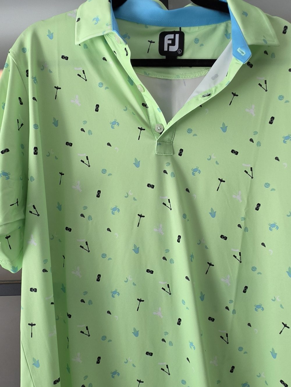 FootJoy Men's Light Green Printed Golf Polo- La Purisima Logo